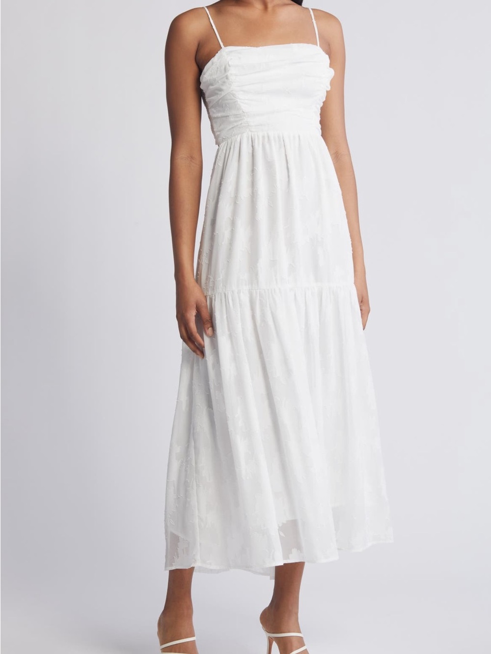 Chelsea28 White Floral Embroidered Maxi Dress